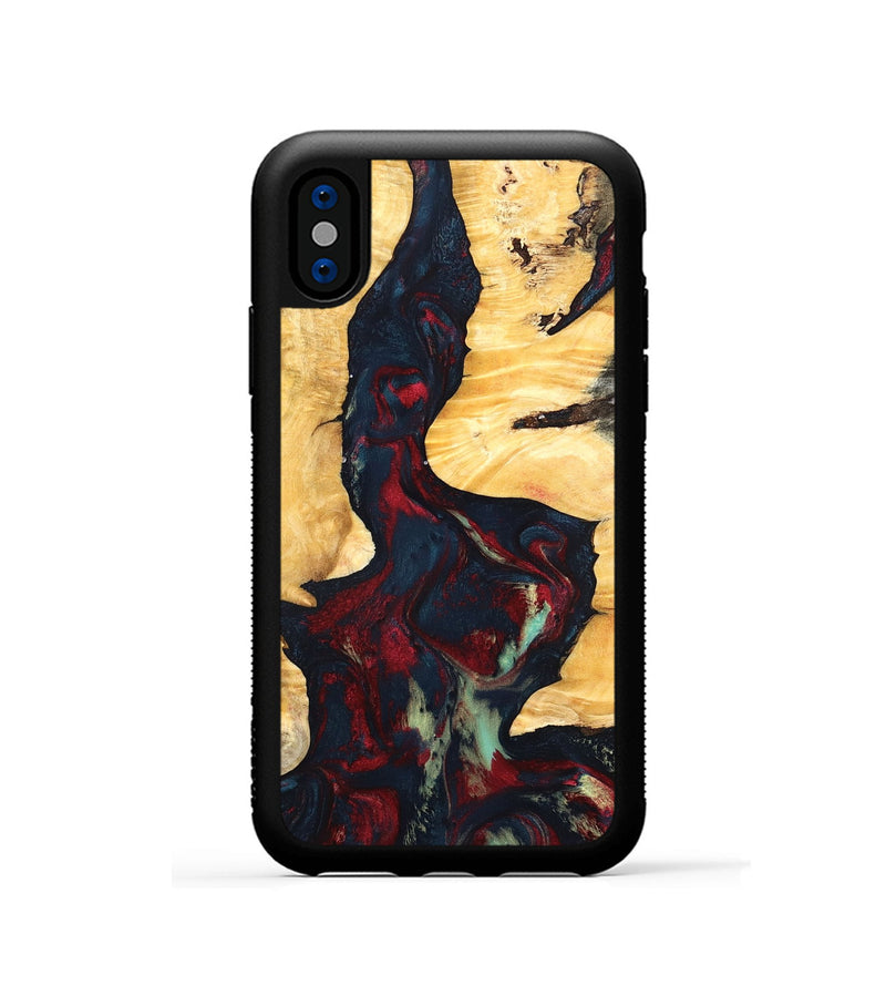 iPhone Xs Wood Phone Case - Hiram (Red, 819899)