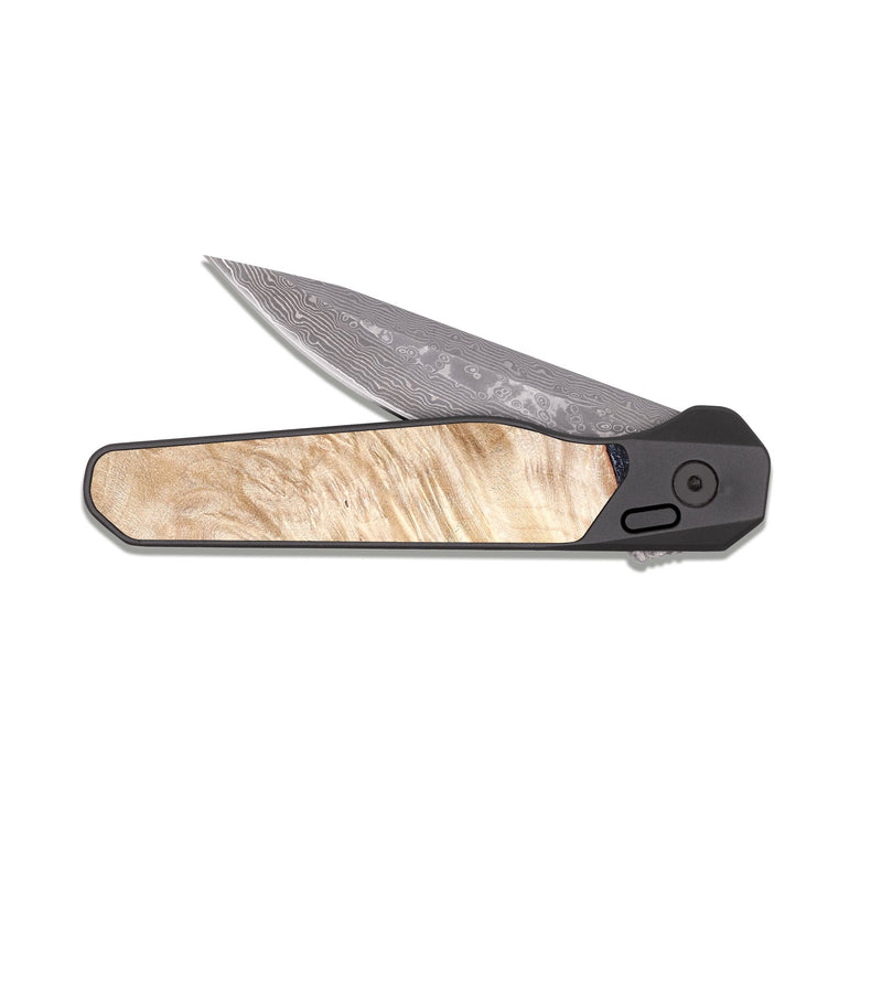 EDC Dark Damascus Wood Pocket Knife - Elton (Black & White, 819903)