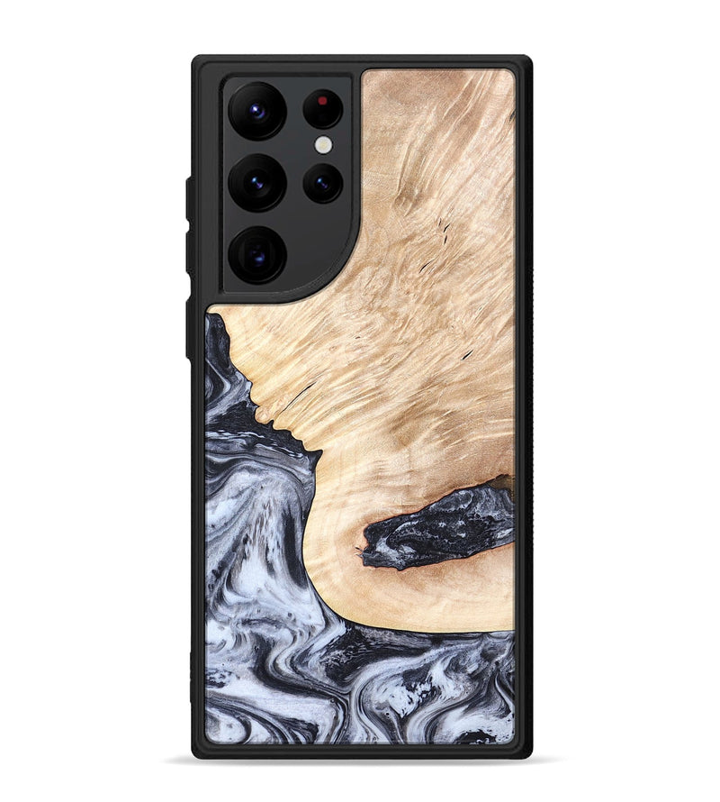 Galaxy S22 Ultra Wood Phone Case - Elton (Black & White, 819903)