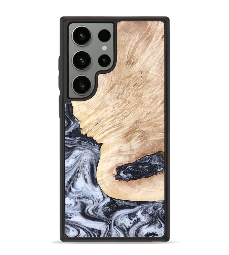 Galaxy S23 Ultra Wood Phone Case - Elton (Black & White, 819903)