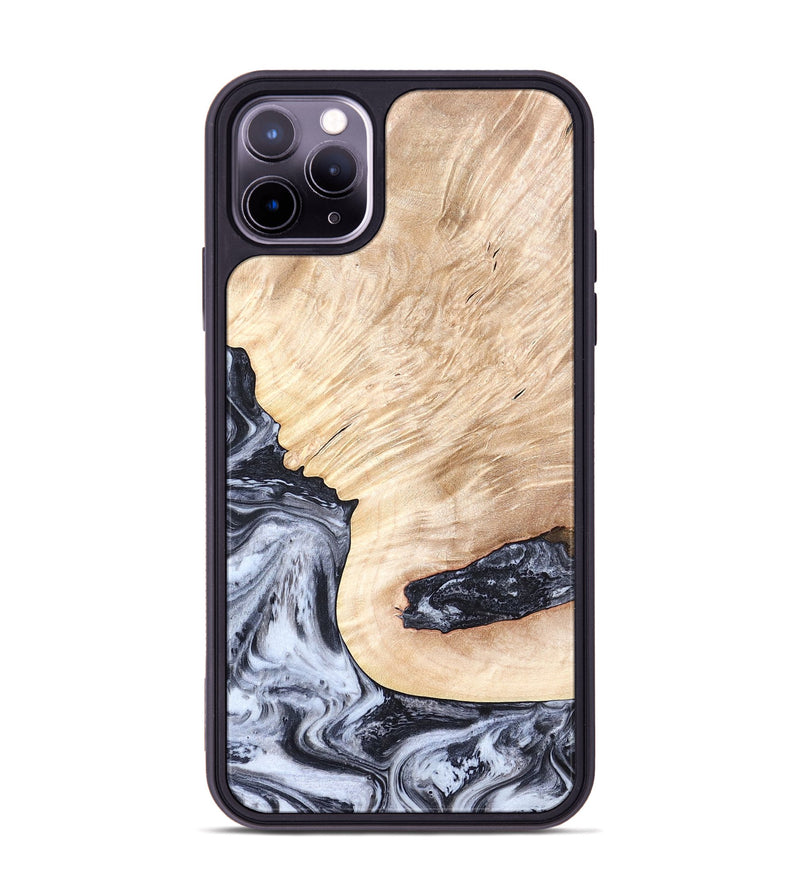 iPhone 11 Pro Max Wood Phone Case - Elton (Black & White, 819903)