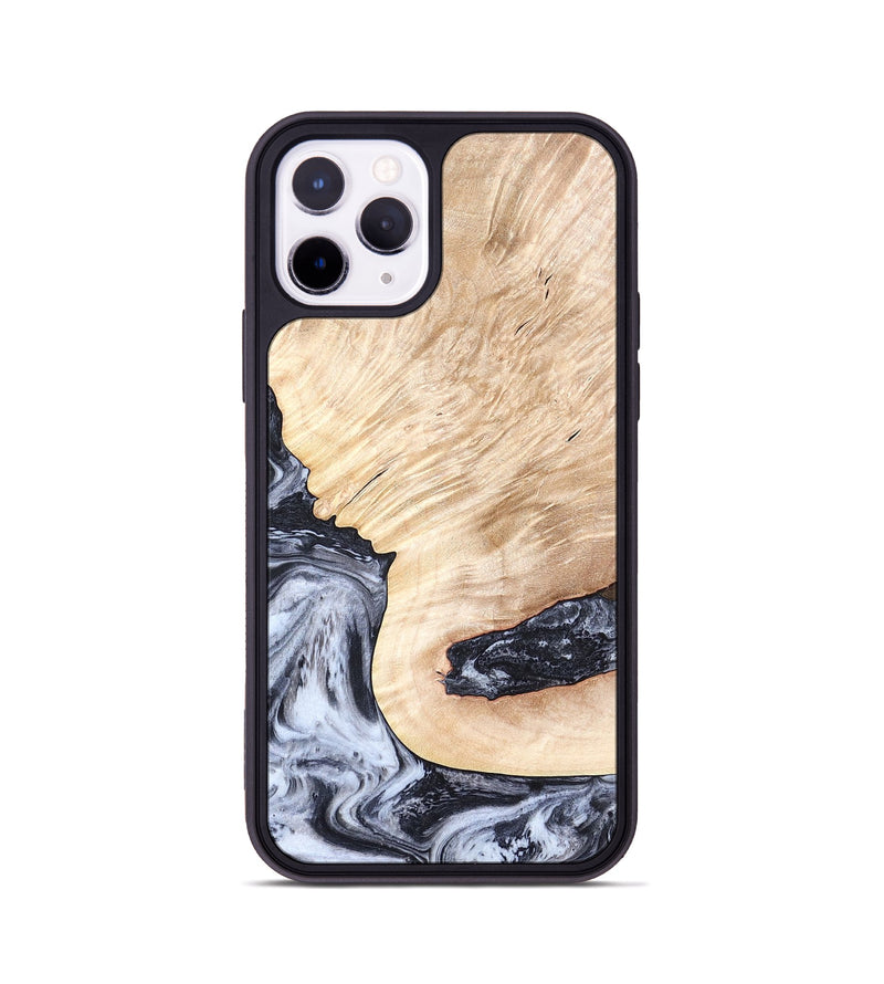 iPhone 11 Pro Wood Phone Case - Elton (Black & White, 819903)