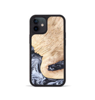 iPhone 12 mini Wood Phone Case - Elton (Black & White, 819903)