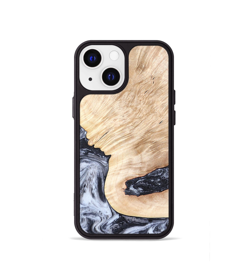 iPhone 13 mini Wood Phone Case - Elton (Black & White, 819903)