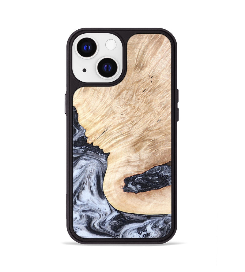 iPhone 13 Wood Phone Case - Elton (Black & White, 819903)
