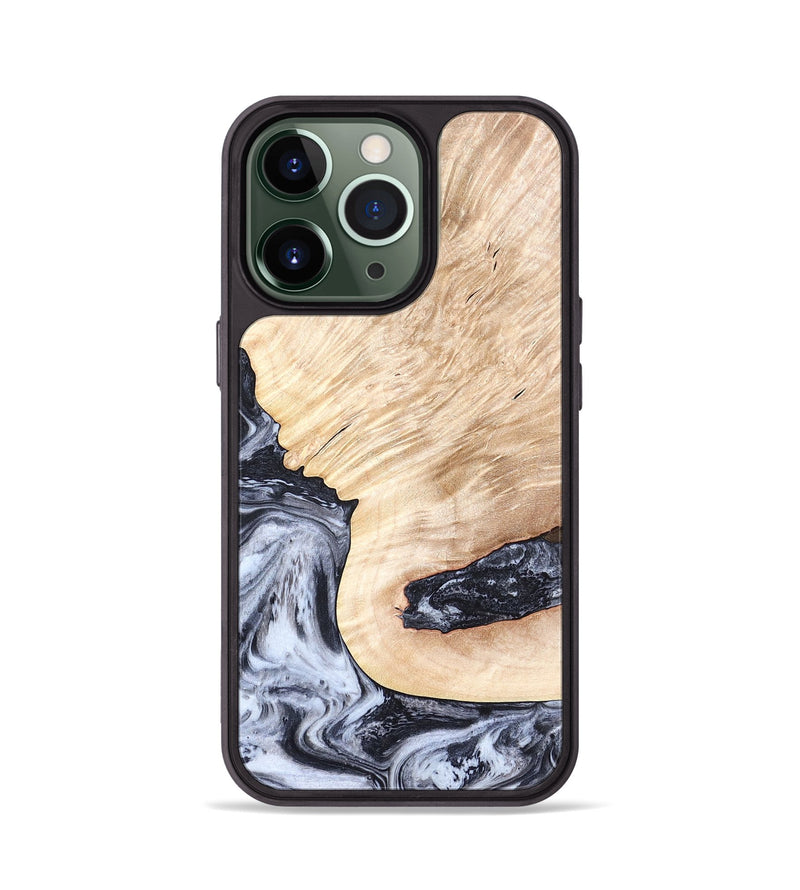 iPhone 13 Pro Wood Phone Case - Elton (Black & White, 819903)