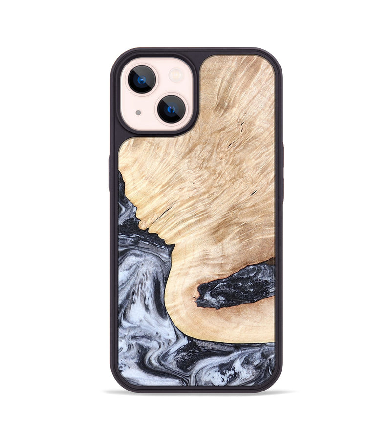iPhone 14 Wood Phone Case - Elton (Black & White, 819903)