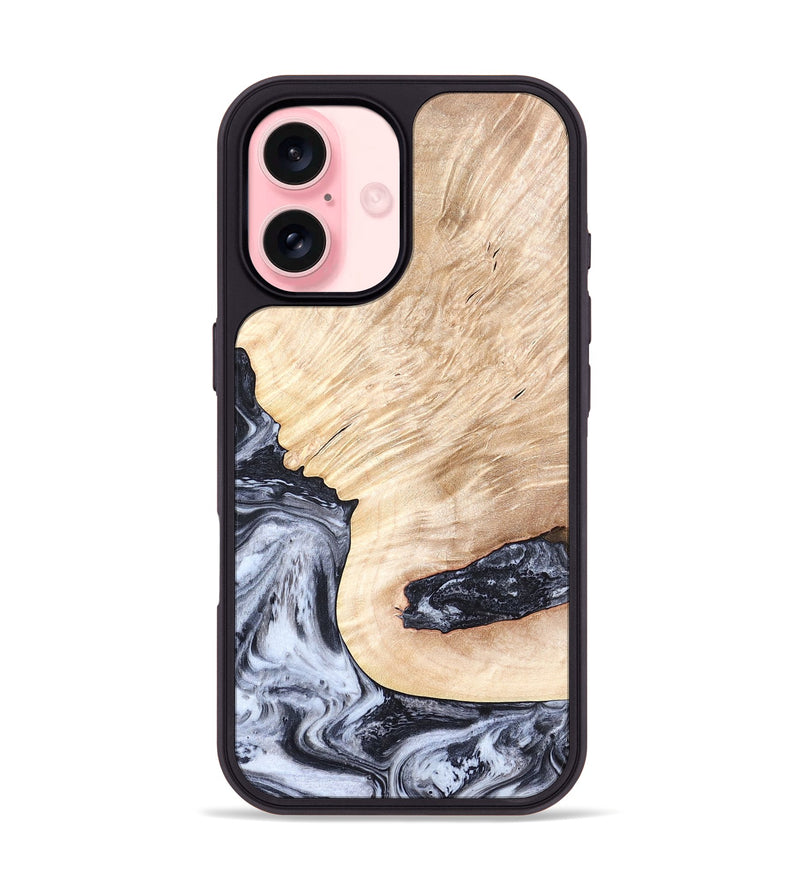 iPhone 16 Wood Phone Case - Elton (Black & White, 819903)