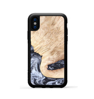 iPhone Xs Wood Phone Case - Elton (Black & White, 819903)