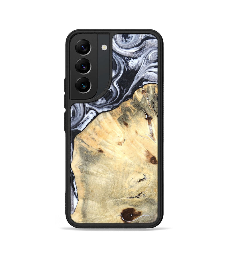 Galaxy S22 Wood Phone Case - Amirah (Black & White, 819906)