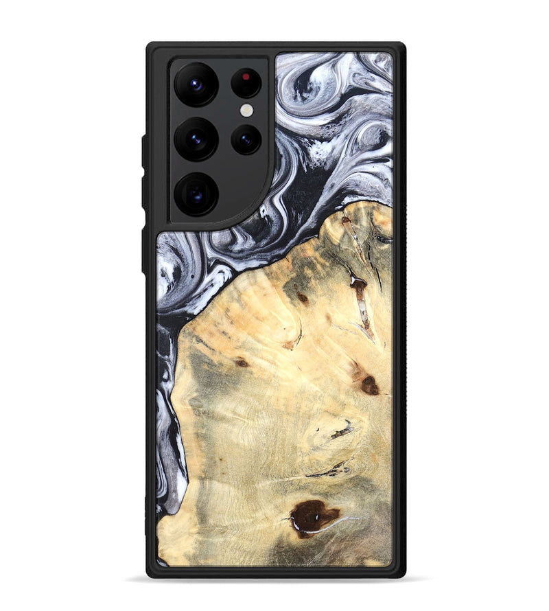 Galaxy S22 Ultra Wood Phone Case - Amirah (Black & White, 819906)
