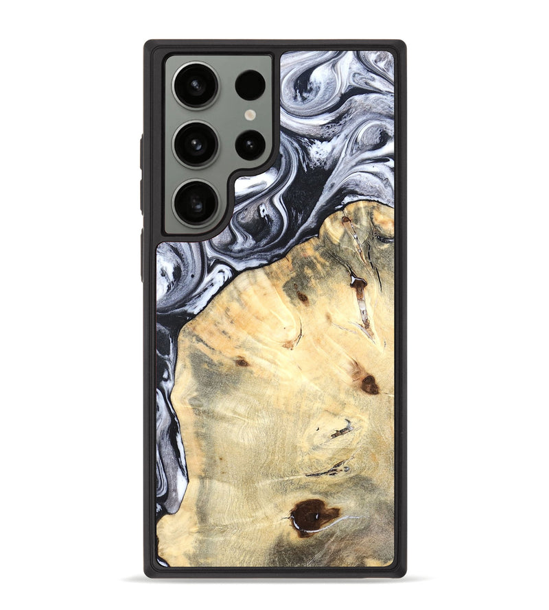 Galaxy S23 Ultra Wood Phone Case - Amirah (Black & White, 819906)