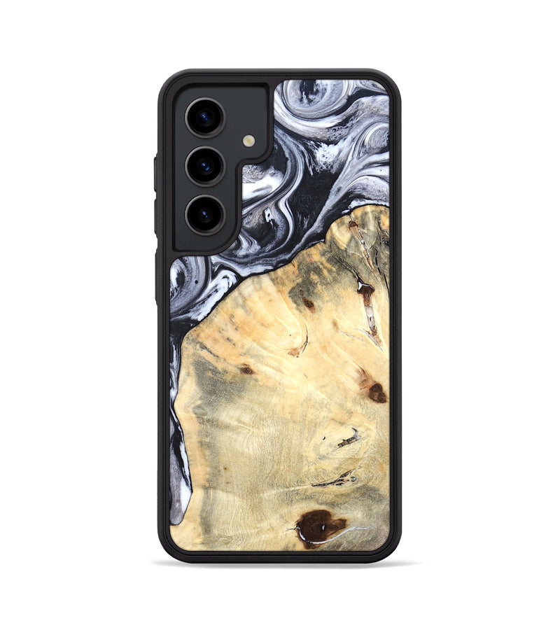 Galaxy S24 Wood Phone Case - Amirah (Black & White, 819906)