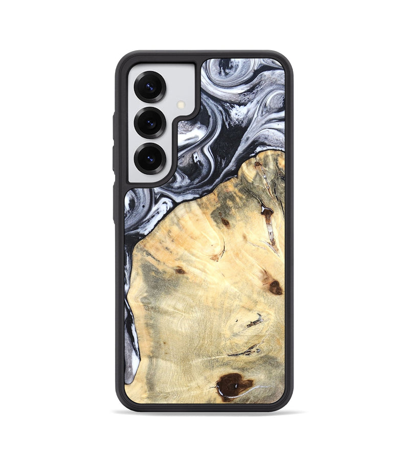 Galaxy S25 Wood Phone Case - Amirah (Black & White, 819906)