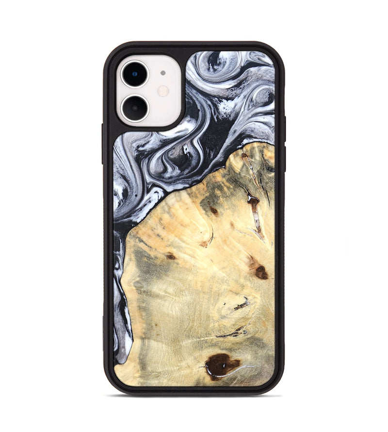 iPhone 11 Wood Phone Case - Amirah (Black & White, 819906)