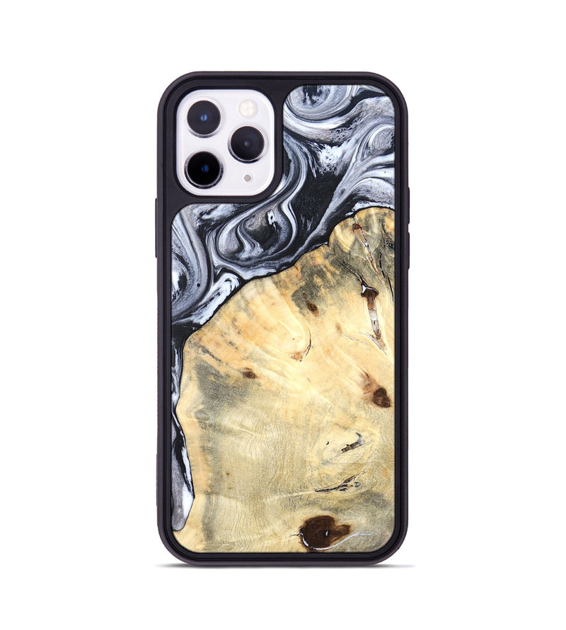 iPhone 11 Pro Wood Phone Case - Amirah (Black & White, 819906)