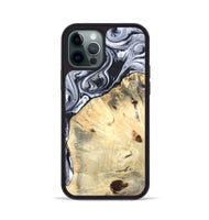 iPhone 12 Pro Wood Phone Case - Amirah (Black & White, 819906)