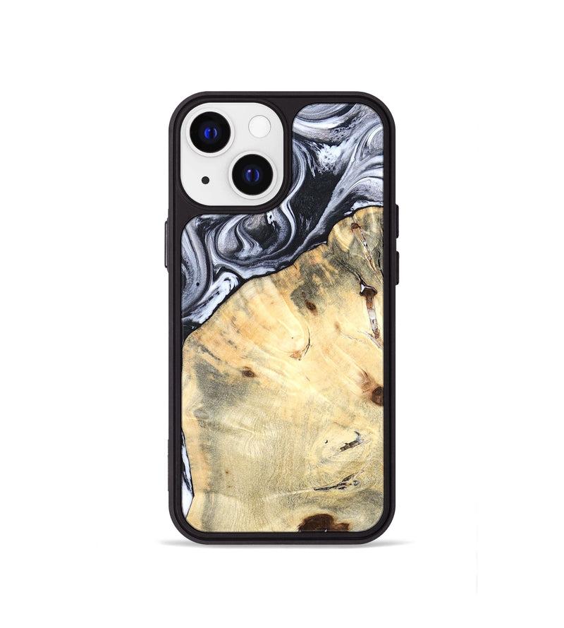 iPhone 13 mini Wood Phone Case - Amirah (Black & White, 819906)