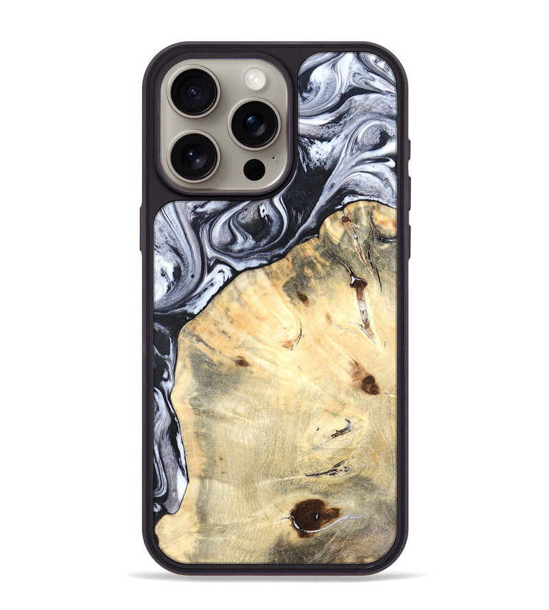 iPhone 15 Pro Max Wood Phone Case - Amirah (Black & White, 819906)
