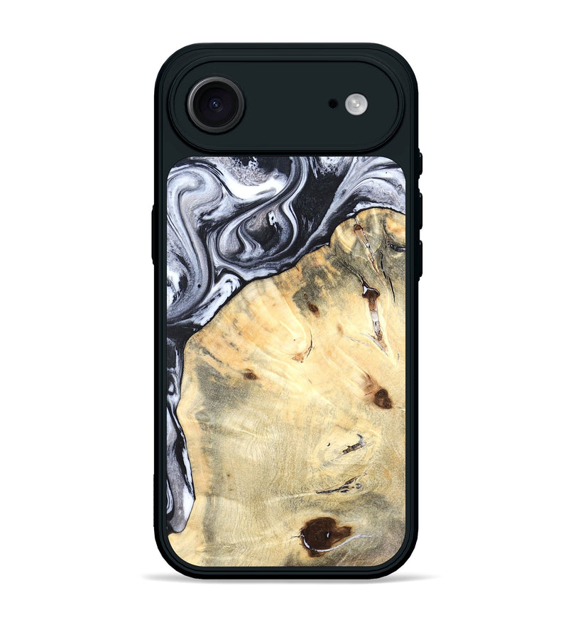 iPhone 17 Air Wood Phone Case - Amirah (Black & White, 819906)
