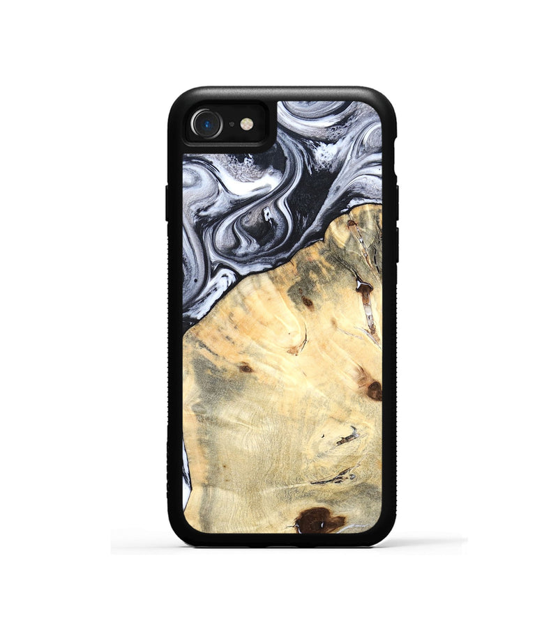 iPhone SE Wood Phone Case - Amirah (Black & White, 819906)
