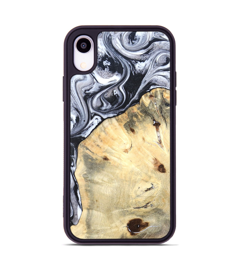 iPhone Xr Wood Phone Case - Amirah (Black & White, 819906)