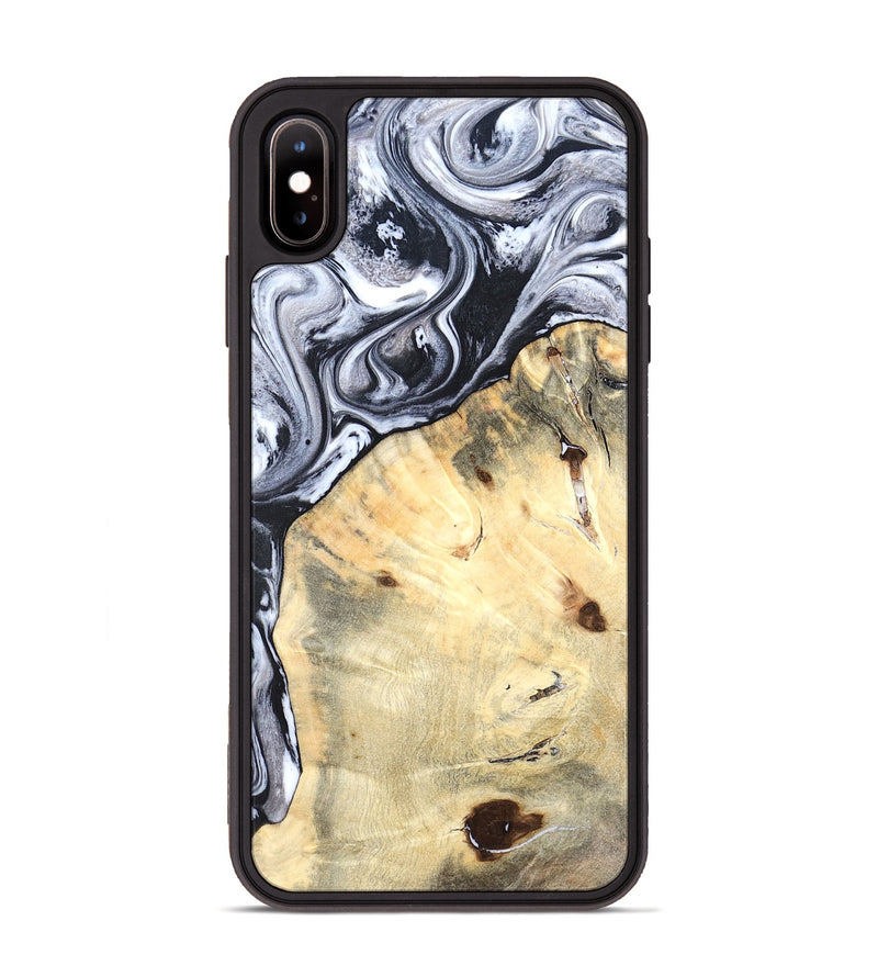 iPhone Xs Max Wood Phone Case - Amirah (Black & White, 819906)