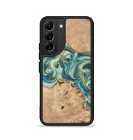 Galaxy S22 Wood Phone Case - Amiah (Teal & Gold, 819908)
