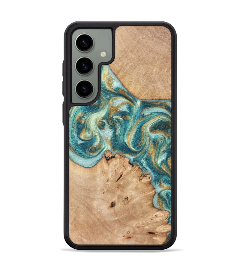 Galaxy S24 Plus Wood Phone Case - Amiah (Teal & Gold, 819908)