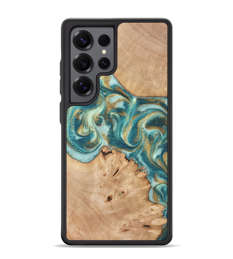 Galaxy S25 Ultra Wood Phone Case - Amiah (Teal & Gold, 819908)