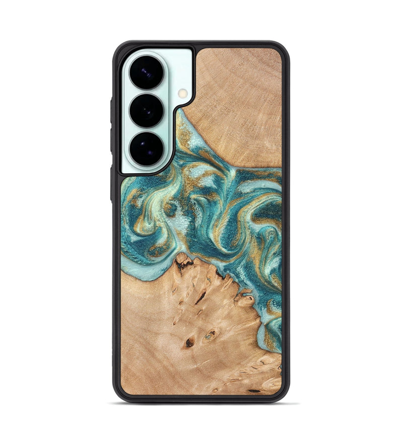Galaxy S26 Plus Wood Phone Case - Amiah (Teal & Gold, 819908)