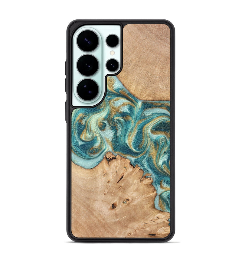 Galaxy S26 Ultra Wood Phone Case - Amiah (Teal & Gold, 819908)