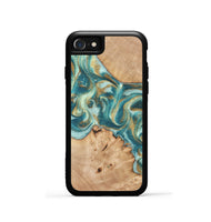 iPhone SE Wood Phone Case - Amiah (Teal & Gold, 819908)