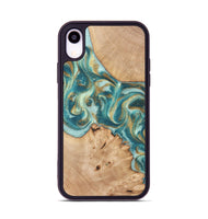 iPhone Xr Wood Phone Case - Amiah (Teal & Gold, 819908)