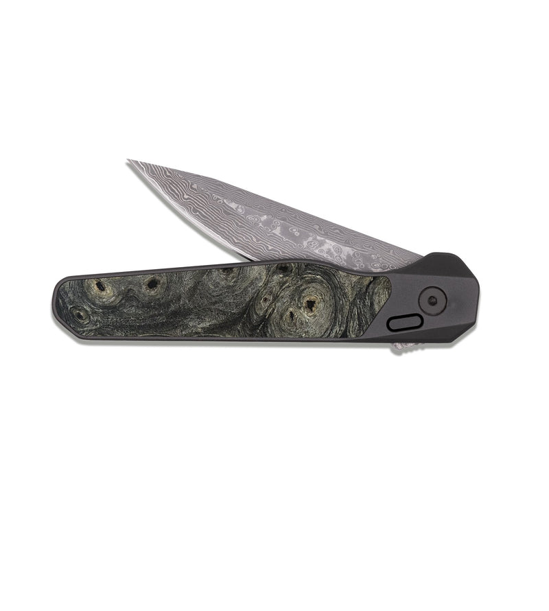 EDC Dark Damascus Wood Pocket Knife - Kamron (Wood Burl, 819911)