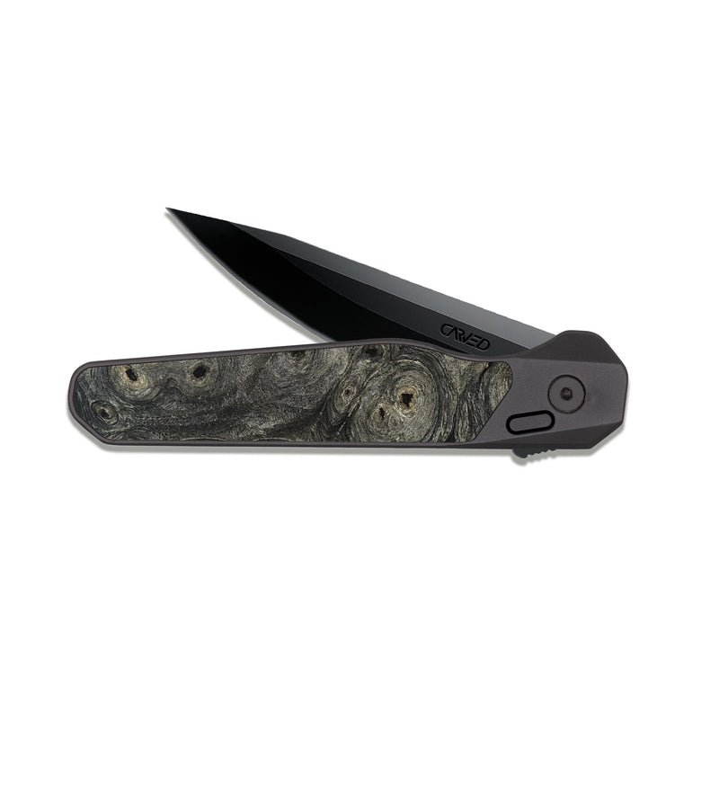 EDC Dark Slate Wood Pocket Knife - Kamron (Wood Burl, 819911)