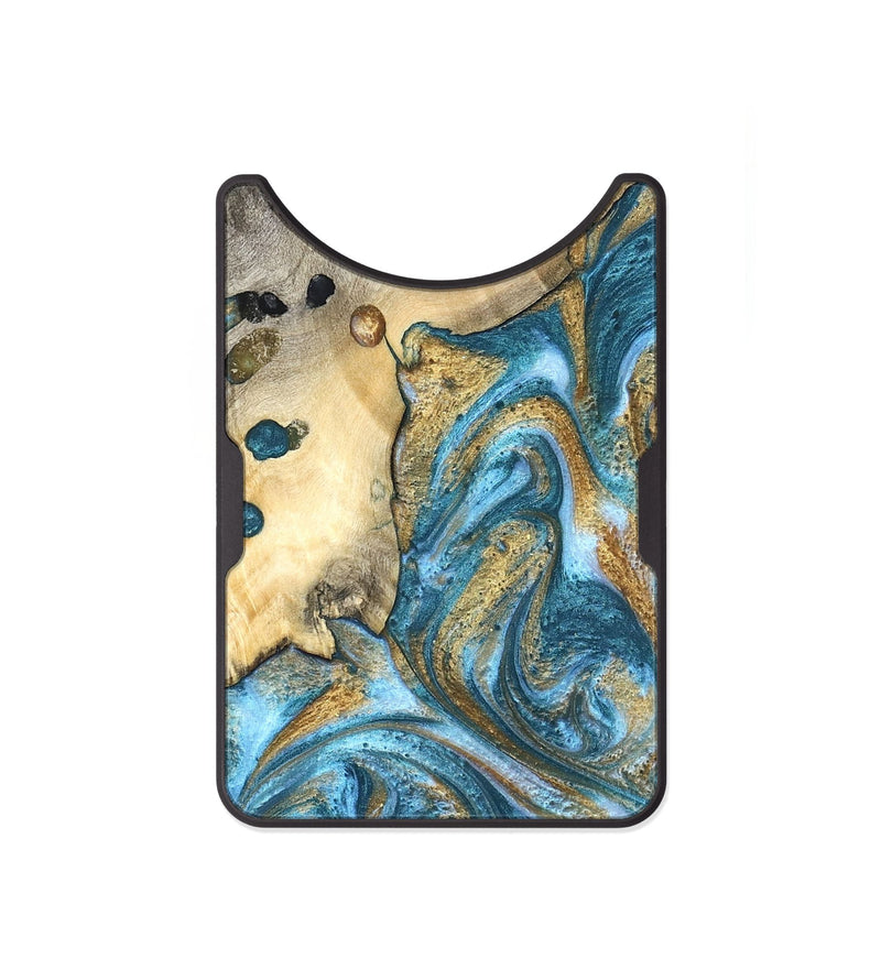 Alloy Wood Wallet - Tamiko (Teal & Gold, 819924)