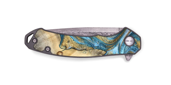 EDC Wood Pocket Knife - Tamiko (Teal & Gold, 819924)