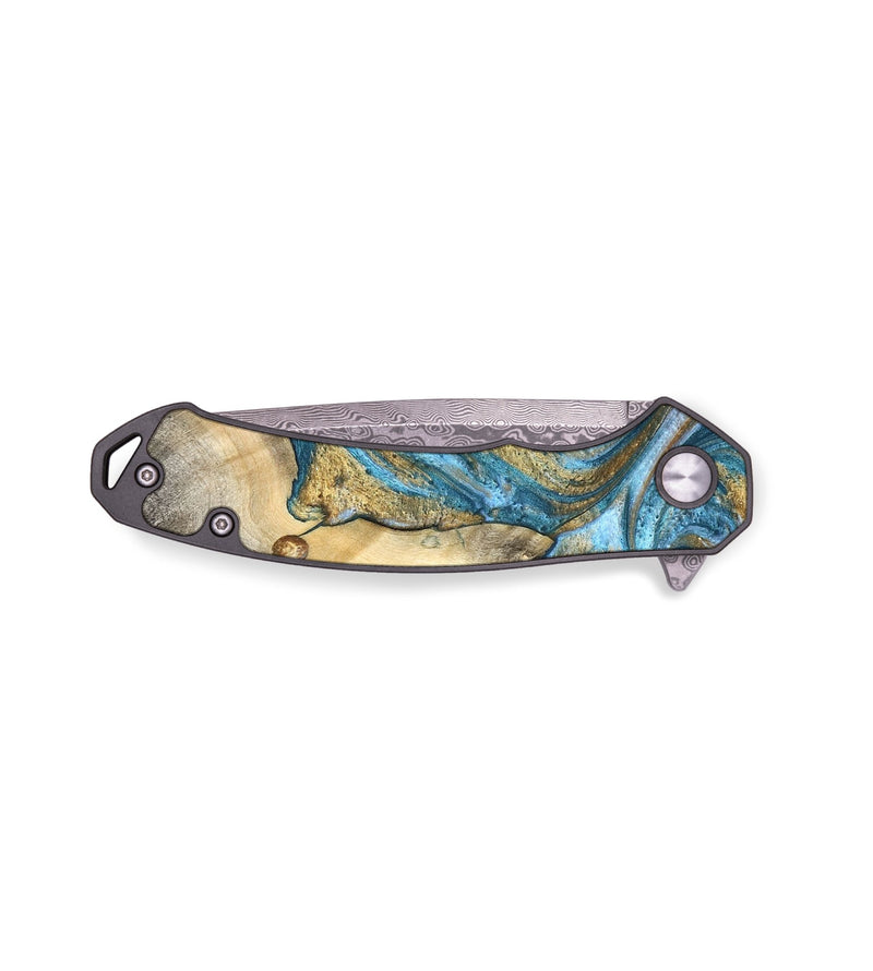 EDC Wood Pocket Knife - Tamiko (Teal & Gold, 819924)