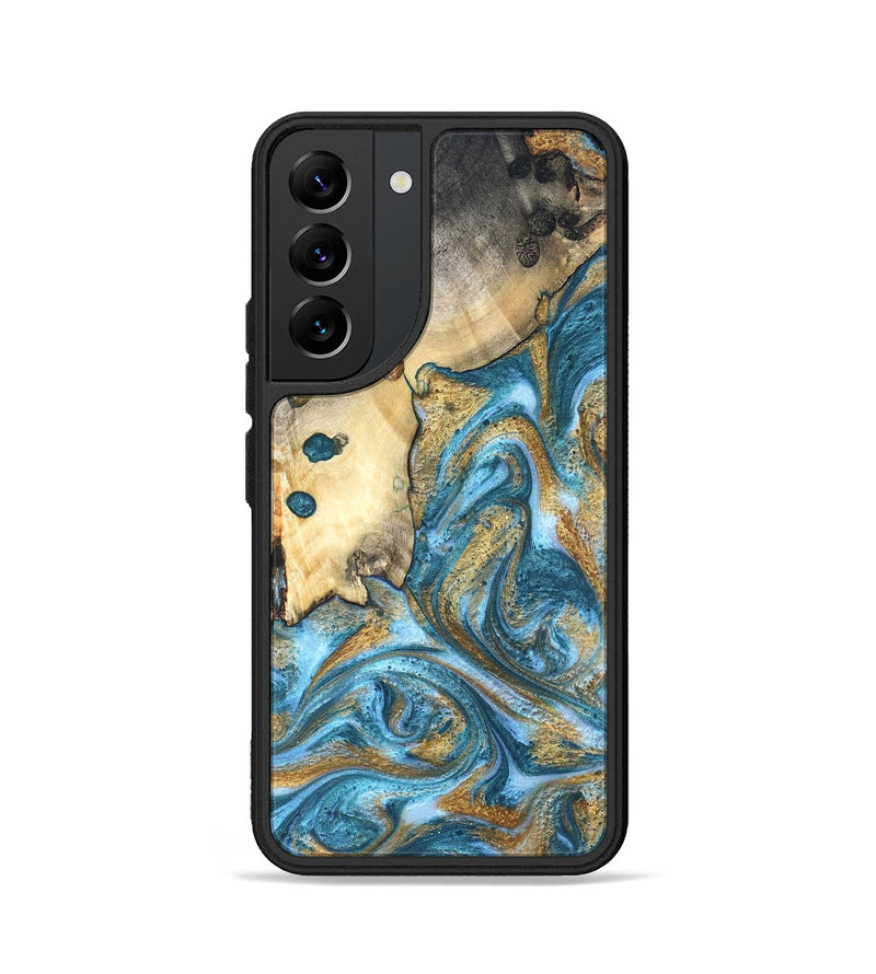 Galaxy S22 Wood Phone Case - Tamiko (Teal & Gold, 819924)