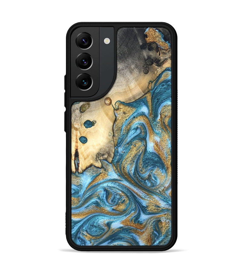 Galaxy S22 Plus Wood Phone Case - Tamiko (Teal & Gold, 819924)