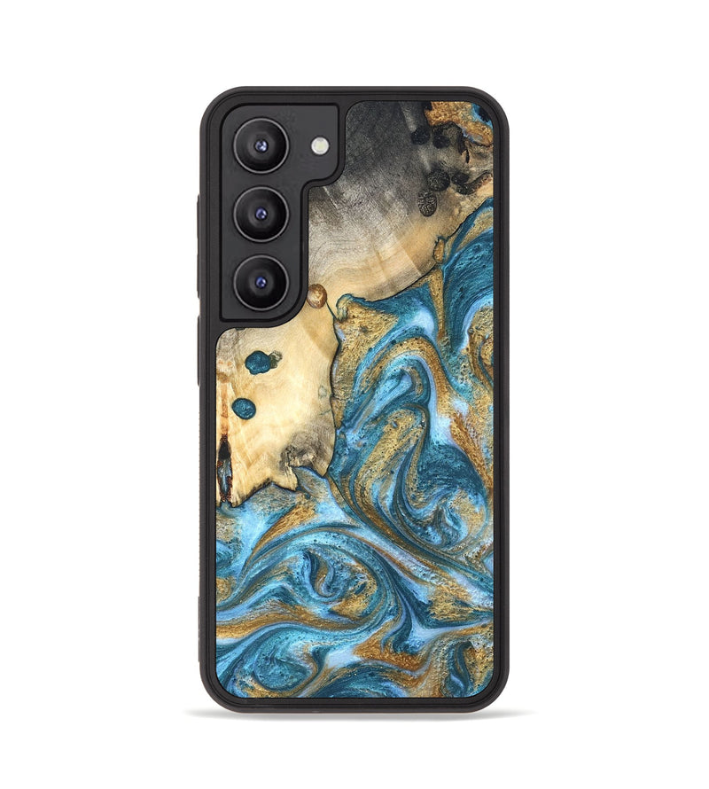 Galaxy S23 Wood Phone Case - Tamiko (Teal & Gold, 819924)