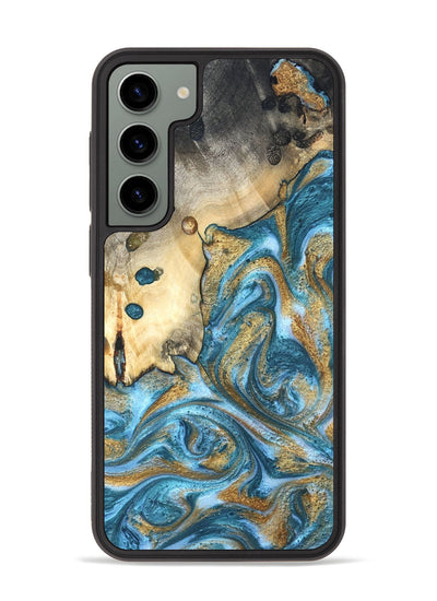 Galaxy S23 Plus Wood Phone Case - Tamiko (Teal & Gold, 819924)