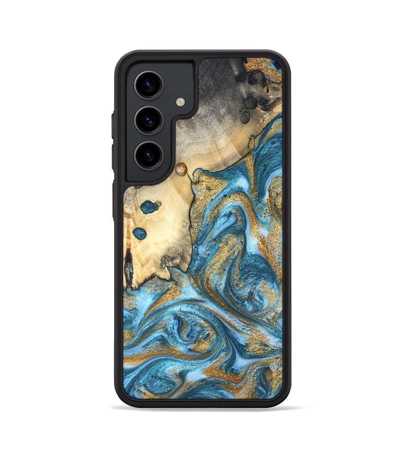 Galaxy S24 Wood Phone Case - Tamiko (Teal & Gold, 819924)