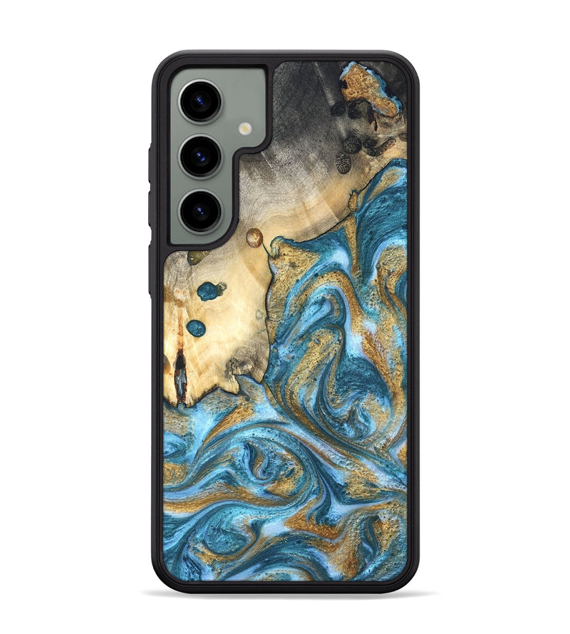 Galaxy S24 Plus Wood Phone Case - Tamiko (Teal & Gold, 819924)