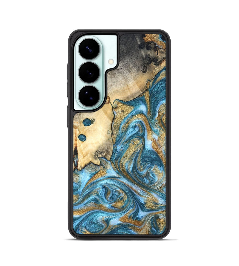 Galaxy S26 Wood Phone Case - Tamiko (Teal & Gold, 819924)