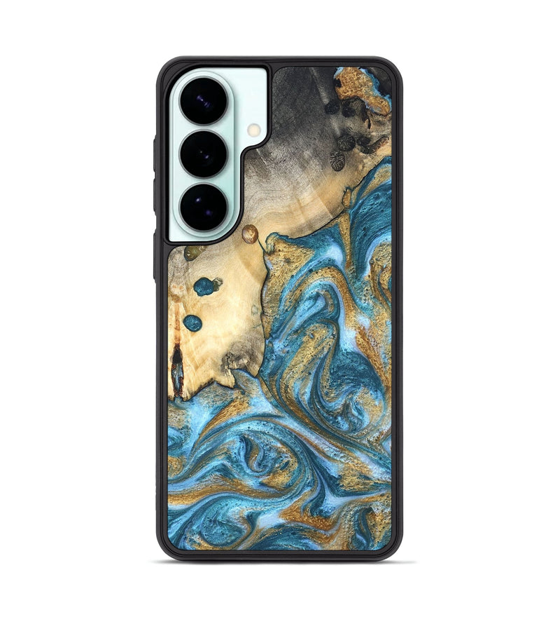 Galaxy S26 Plus Wood Phone Case - Tamiko (Teal & Gold, 819924)