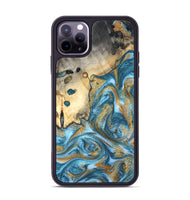 iPhone 11 Pro Max Wood Phone Case - Tamiko (Teal & Gold, 819924)