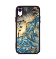 iPhone Xr Wood Phone Case - Tamiko (Teal & Gold, 819924)