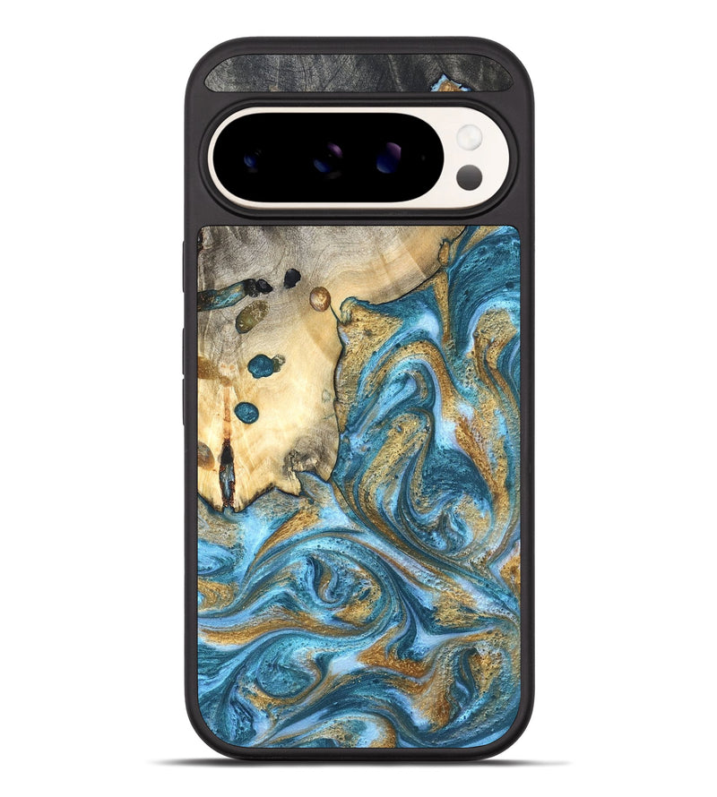 Pixel 10 Pro XL Wood Phone Case - Tamiko (Teal & Gold, 819924)